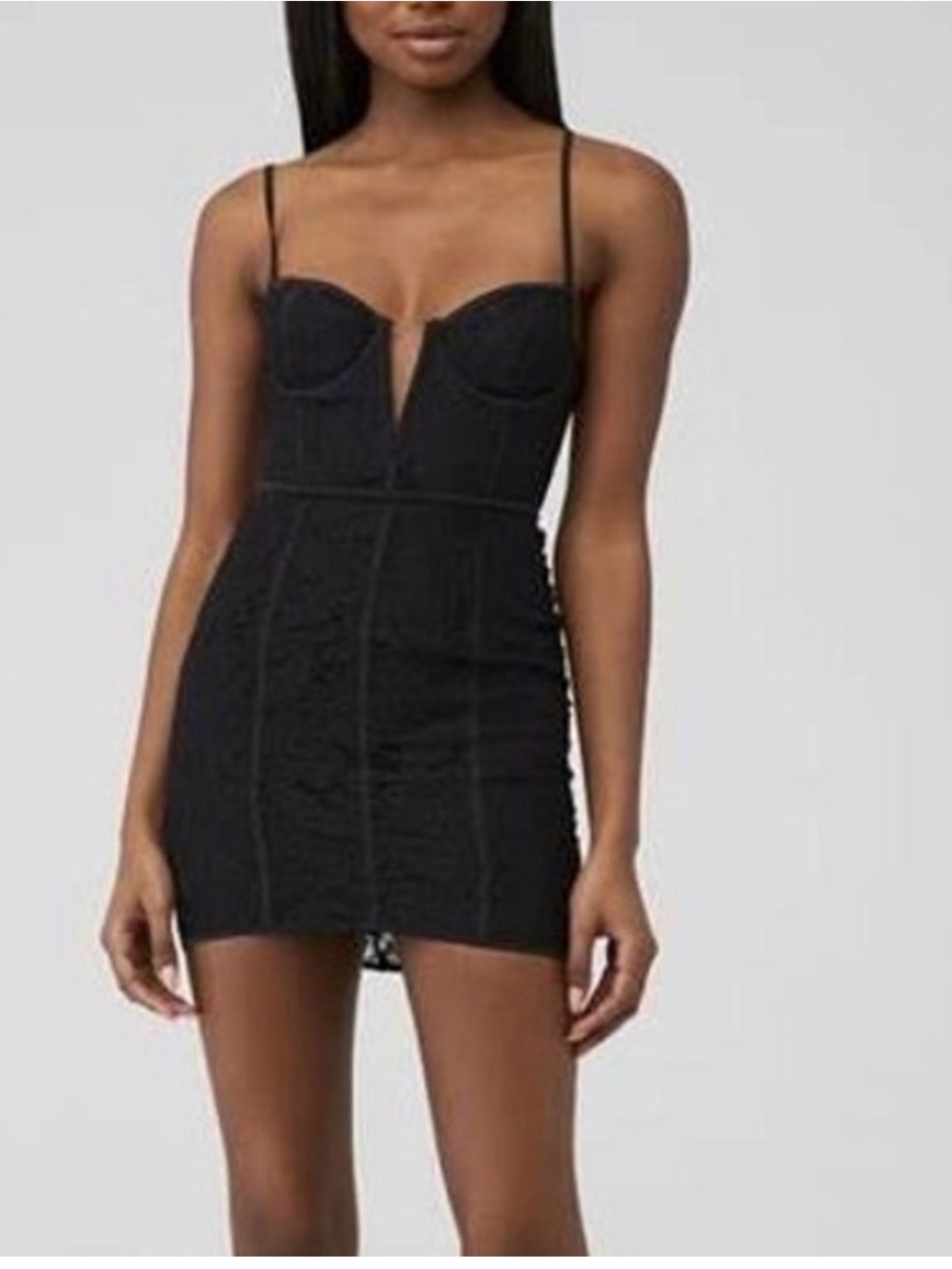 For Love And Lemons Black Lace Bustier Mini Dress